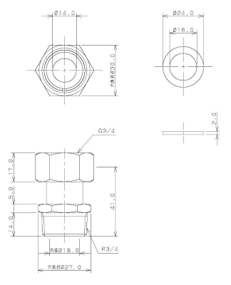 片ナットユニオン