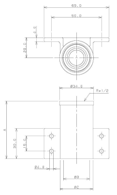 樹脂製横座付水栓ソケット