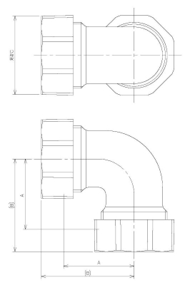 カクダイ-配管継手 3管兼用ジョイント エルボ #649-833-50|工具、大工