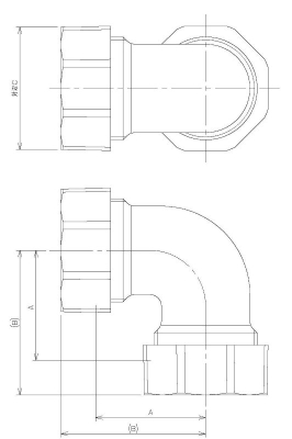 カクダイ-配管継手 3管兼用ジョイント エルボ（白） #649-833-50W|工具