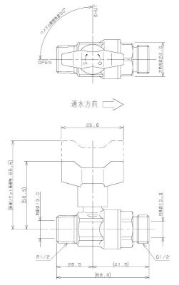 逆止弁つきボール止水栓