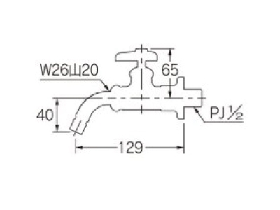 洗濯機用水栓（送り座付）