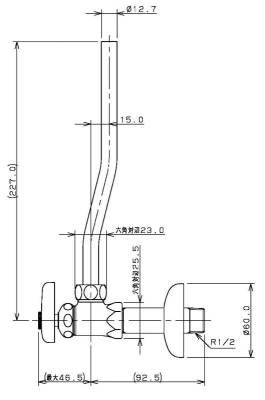 アングル形止水栓