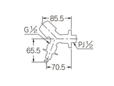 洗濯機用水栓(ストッパー　送り座付)