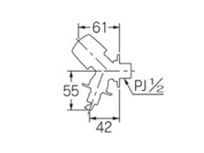 洗濯機用水栓(ストッパー　送り座付)