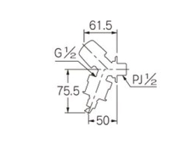 洗濯機用水栓(ストッパー　送り座付)