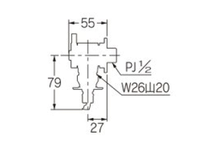 洗濯機用水栓(ストッパー付)