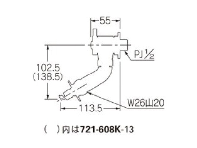 洗濯機用水栓(ｽﾄｯﾊﾟｰ､水撃低減つき)