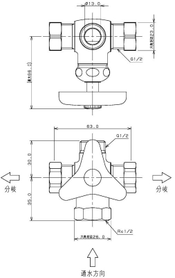 ストレート形分岐金具胴体