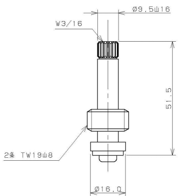 二条ネジスピンドル（固定コマ）