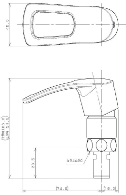 シングルレバー上部