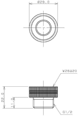 1/2ネジ取出しニップル（小）