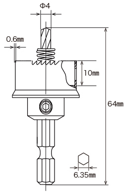 バイメタルホールソー　充電　薄刃　 17mm