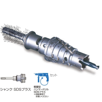 ポリクリック　超硬ステップドリル セット SDSプラスシャンク（16mmφ、18mmφ、22mmφ、25mmφ、28mmφ）