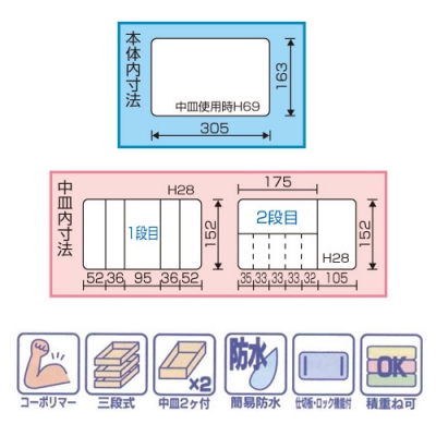 スーパークラブ デュオ スライド式二段トレー クリア