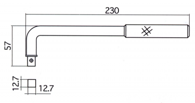 防爆オフセットレンチ　ハンドル部　230mm　差込角12.7mm