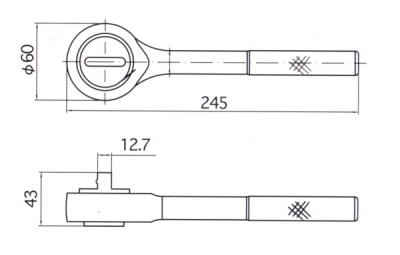 防爆切替式ラチェットハンドル　245mm　差込角12.7mm