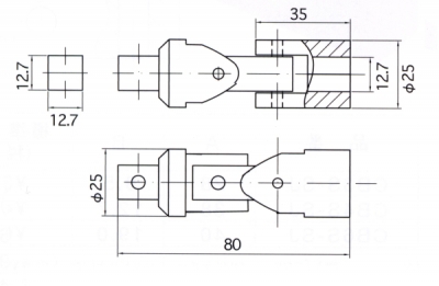 防爆ユニバーサルジョイント　差込角12.7mm