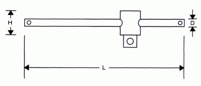 スライディング Ｔ型ハンドル 差込角12.7mm 全長250mm