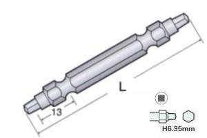 スクエアビット 4角 No.2×150mm 硬度H 2本入