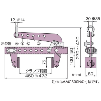 コンクリート二次製品用万能型吊クランプ　キャパ調整式(パッド式)　250kg