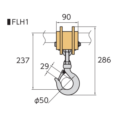 フォークリフト用吊フック　1t