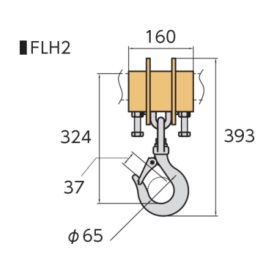 フォークリフト用吊フック　2t