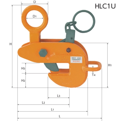 横吊クランプ(ロックハンドル式先割型)　0.5t