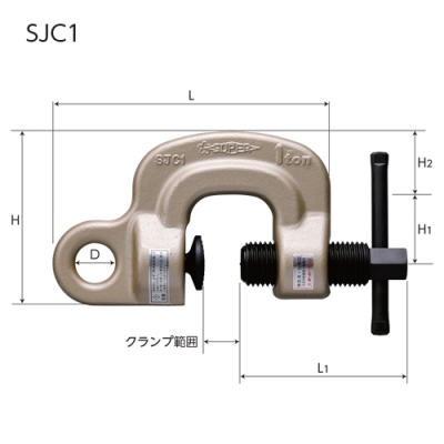 スクリューカムクランプJ型　1t