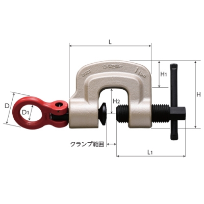 スクリューカムクランプ 吊クランプ引張り治具兼用型 (スイベルタイプ)　3.2t