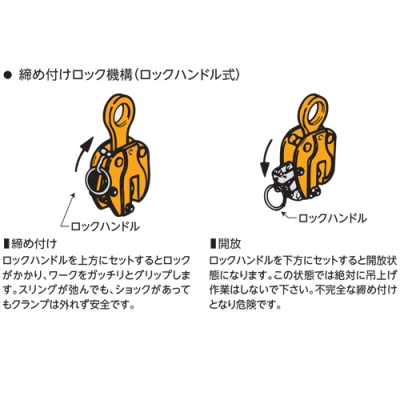 立吊クランプ(ロックハンドル式自在シャックルタイプ)　1ton