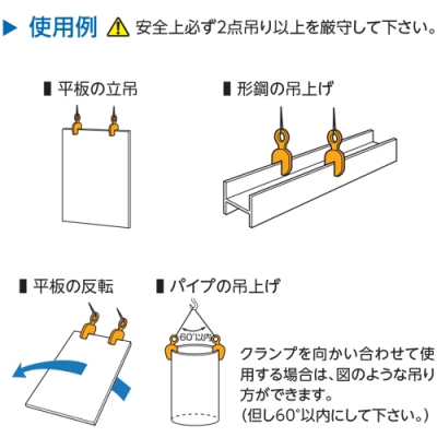 立吊クランプ(ロックハンドル式自在シャックルタイプ)　1ton
