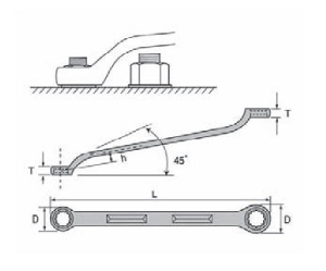 45度　両口めがねレンチ