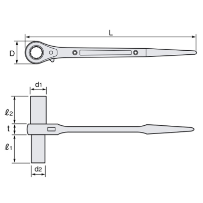 両口ラチェットレンチ　両ロングソケット　11×13mm