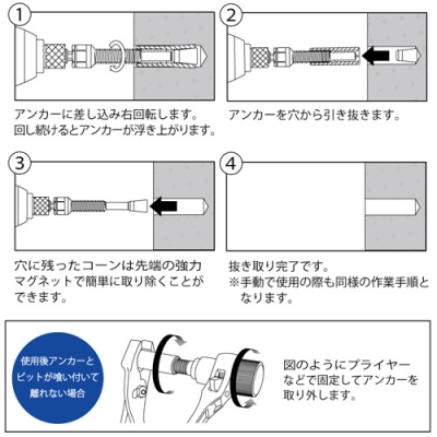 電動ドリル用マルチアンカー抜き工具