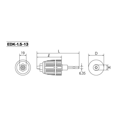 電動ドリル用キーレスドリルチャック　把握径1.5～13mm