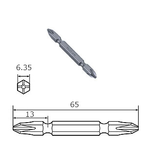 電動ドリル用ヘクスビット　六角軸6.35mm　10本セット