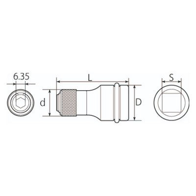 インパクトレンチ用 シャンクアダプター スライドロック式　差込角12.7mm