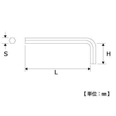 六角棒レンチ スタンダードタイプ 対辺10.0×全長128mm