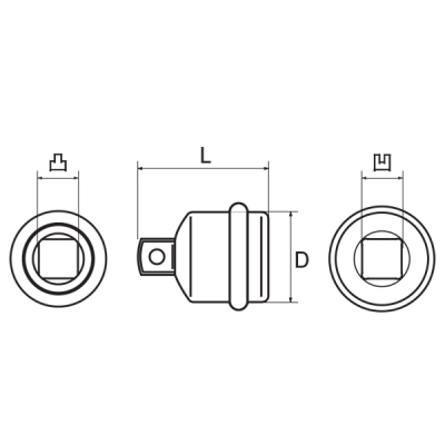 インパクト用ソケットアダプター 差込角凹12.7mm 差込角凸19.0mm