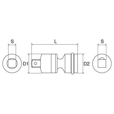 インパクト用ユニバーサルジョイント　差込角9.5mm