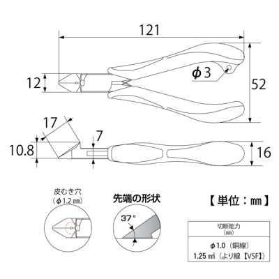 三枚合せ斜ニッパ