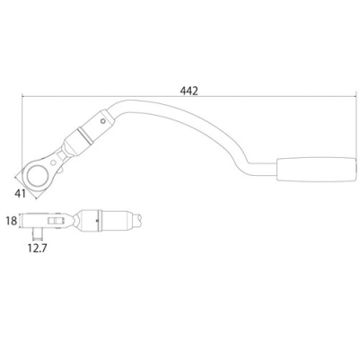 弓形ラチェットハンドル(差込角12.7mm)