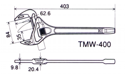 たて型モーターレンチ　全長：403mm