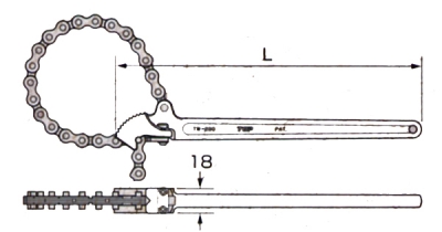 フィルターチェンレンチ　233mm