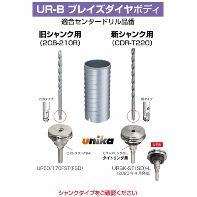 ユニカ 多機能コアドリルUR21 ブレイズダイヤ UR-B(セット) 70mmφ