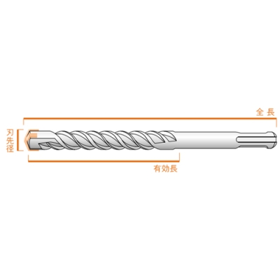 SDSプラスUX(SDS-plus)　UXタイプ　7.0mm×全長160mm  (有効長100mm) コンクリート用 ドリル ビット