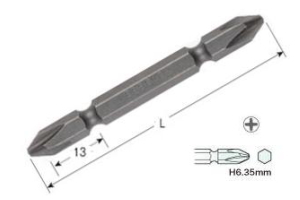 A14 両頭ビット (+)2×全長45mm 硬度X 10本入