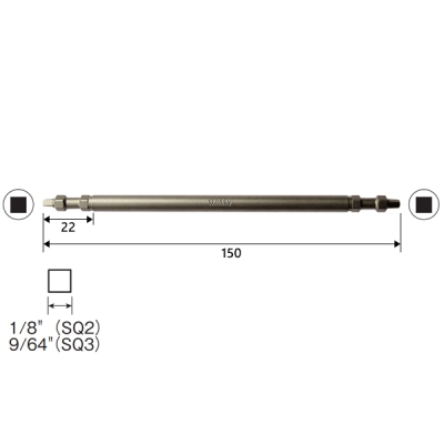 A14 スクエア両頭ビット No.3×150mm 硬度H 2本入