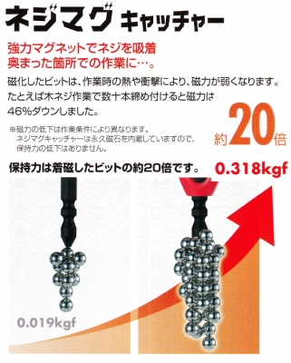 段付キサキスボビット ネジマグキャッチャー付片頭 (+)2×全長100mm 硬度H 2本入